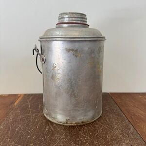 Vintage Faris‎ St Louis Glass Lined Water Jug Aluminum Thermos Pat Pend